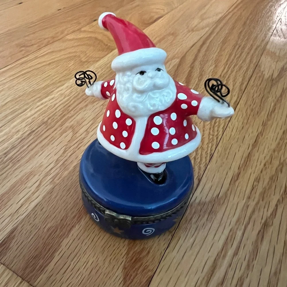 Santa claus trinket box with gift